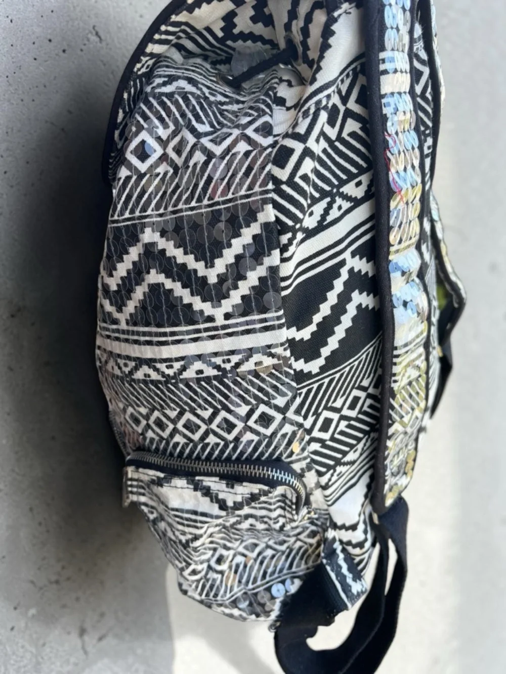 Victoria's Secret PINK Bling Sequin Aztec Backpack in black and white - Picture 10 of 16